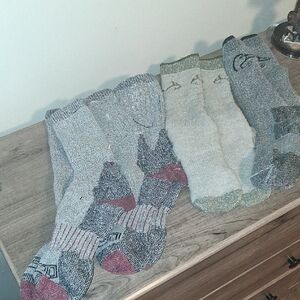 Gray and Green Wool Blend Socks
